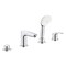 Grohe Eurosmart 4-Hole Single Handle Deck Mount Roman Tub Faucet With 1.5 Gpm 5.7 L/Min Hand Shower 25277003 - alternate 3